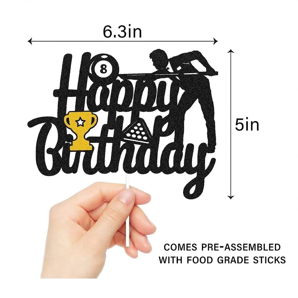 Billiards Happy Birthday Cake topper!